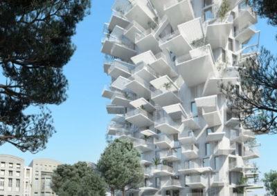 l'Arbre Blanc, bâtiment à l'architecture unique sur Montpellier